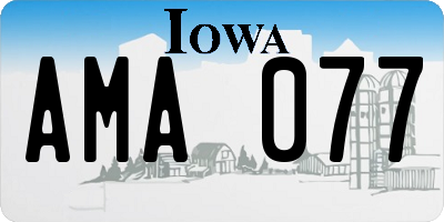 IA license plate AMA077