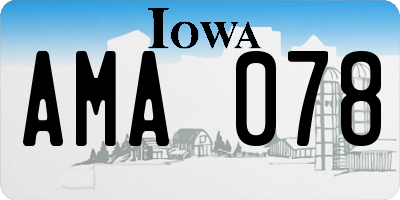 IA license plate AMA078