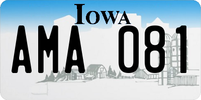 IA license plate AMA081