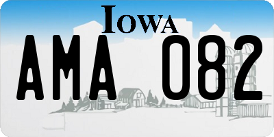 IA license plate AMA082
