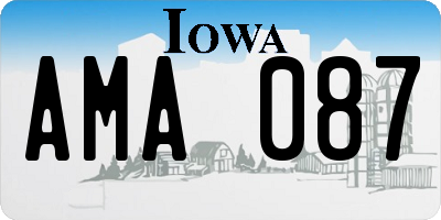 IA license plate AMA087