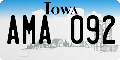 IA license plate AMA092