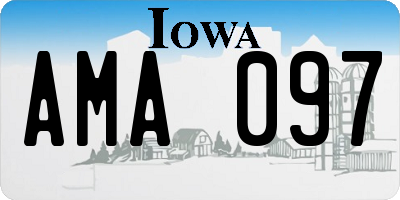 IA license plate AMA097