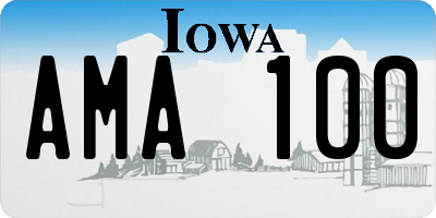 IA license plate AMA100