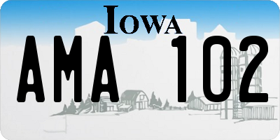 IA license plate AMA102