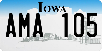 IA license plate AMA105