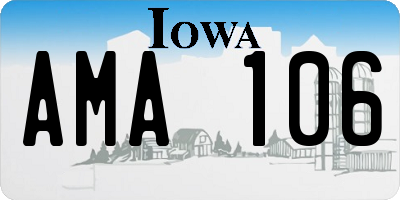 IA license plate AMA106