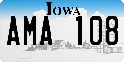 IA license plate AMA108