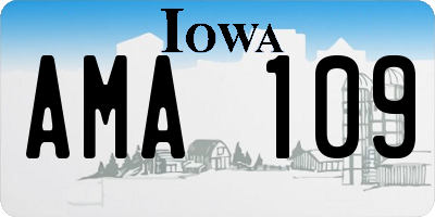 IA license plate AMA109
