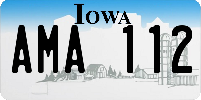 IA license plate AMA112