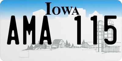IA license plate AMA115