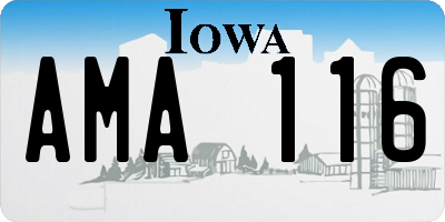 IA license plate AMA116