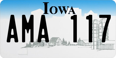 IA license plate AMA117