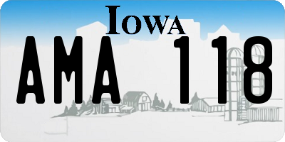 IA license plate AMA118