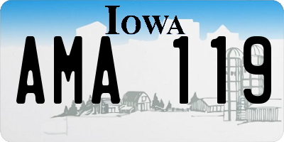 IA license plate AMA119
