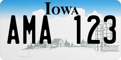 IA license plate AMA123