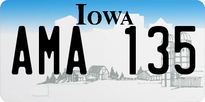 IA license plate AMA135