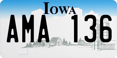 IA license plate AMA136