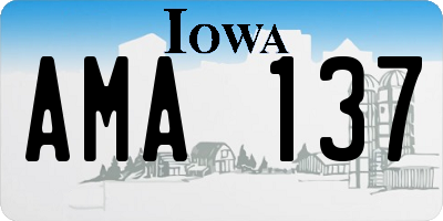 IA license plate AMA137