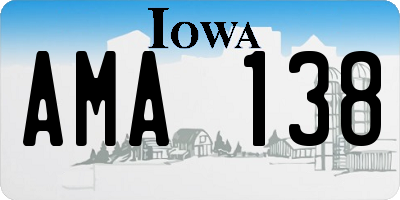 IA license plate AMA138