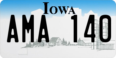 IA license plate AMA140