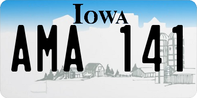 IA license plate AMA141