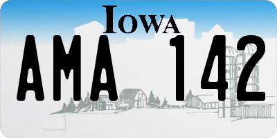 IA license plate AMA142