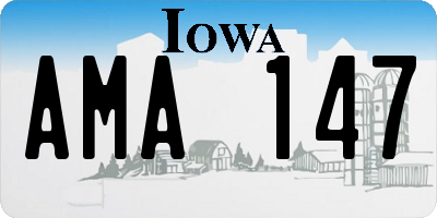 IA license plate AMA147