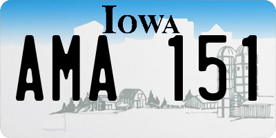 IA license plate AMA151