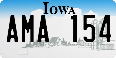 IA license plate AMA154