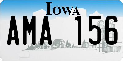 IA license plate AMA156