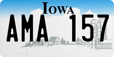 IA license plate AMA157