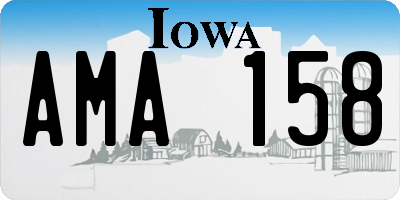 IA license plate AMA158