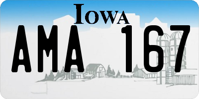 IA license plate AMA167