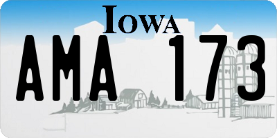 IA license plate AMA173