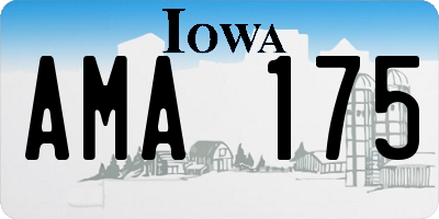 IA license plate AMA175