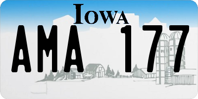 IA license plate AMA177