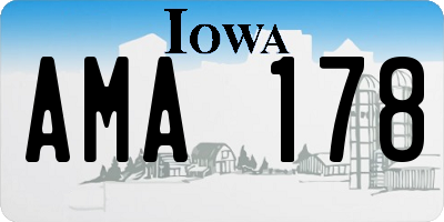 IA license plate AMA178