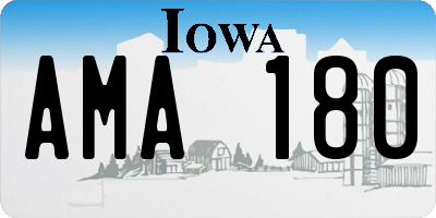 IA license plate AMA180