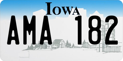 IA license plate AMA182