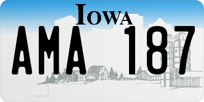 IA license plate AMA187