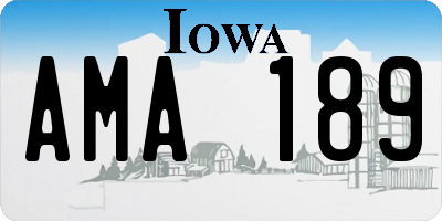 IA license plate AMA189