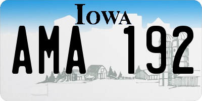 IA license plate AMA192
