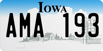 IA license plate AMA193