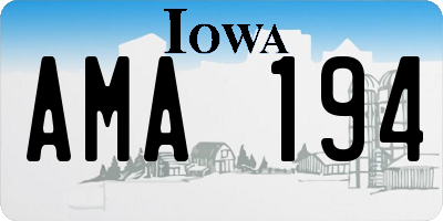 IA license plate AMA194