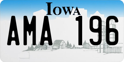 IA license plate AMA196
