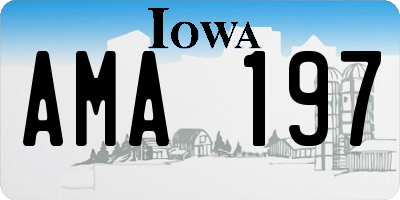 IA license plate AMA197