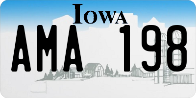 IA license plate AMA198