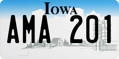 IA license plate AMA201