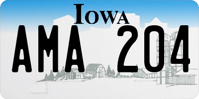IA license plate AMA204
